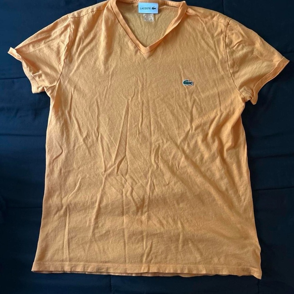 Lacoste Men's Short Sleeve Orange Tee